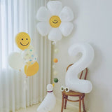 Cifeeo  White Daisy Flower Balloon Baby Shower White Number Birthday Photo Props Egg Flower Ballon Wedding Valentine's Day Decoration