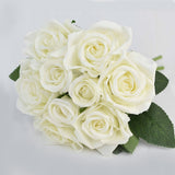 9pcs/set 4cm 7cm Silk Rose Flower Bouquet Real Touch Fake Flowers for Wedding Decoration Bridal Hold Bouquet Home Garden Supplie