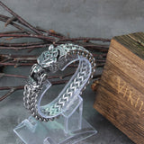 Christmas Gift Never Fade Rock Viking Wolf Bracelet Men's Stainless Steel Mesh Chain Can Open Wolf Mouth Punk Bracelets Biker Jewelry