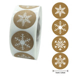 500pcs/roll Round Kraft Christmas Stickers Snowflakes Sticker Envelope Seal Sticker