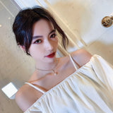 2020 new fashion shiny crystal necklace sexy Pearl Pendant Necklace South Korean women's neck jewelry trendy short necklace