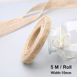 10M/Roll Vintage Jute Burlap Rolls Hessian Ribbon With Lace Wedding Party Xmas New Year  Decoration DIY Craft Gift Wrapping