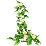 Christmas Gift Artificial Green Eucalyptus Willow Leaves Garland Vine Wedding Greenery Home Birthday Party Table Wall Green Leaves Decoration