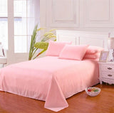 Cifeeo Bedding Sheet Combed Cotton Home Textile Solid Color Flat Sheets Bed Linens Queen King Size Bedspread (Pillowcase Can Order)