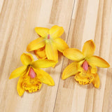 Christmas Gift 20pcs/lot Artificial Silk Orchid Flower Heads For Wedding Decoration DIY Wreath Gift Scrapbooking Craft Supplies Fake Flower