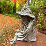 Cifeeo Witch Solar Energy Lamp Witch Solar LED Lawn Light Resin Garden Courtyard Decoration Lights Sculpture Figurines Halloween decoration props
