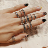 Graduation Gift 2022 NEW 10 Pcs /Set Retro Crystal Drill Crown Knuckle Rings Fashion Jewelry Women Charm Ring Wedding Rings for Women