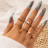 Back To School  punk jewelry women rings rose gold ring set vintage sale undefined wholesale bague femme for girls bts accesorios Christmas