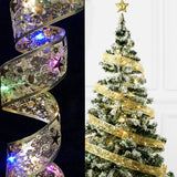 Christmas Gift Christmas Decoration 1M/2M/5M Fairy Christmas LED Lights Ribbon Battery Operated String Lights Navidad New Year Hanging Decors