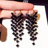 Super Fashion Shine Glamour Temperament Earrings Long Flash Temperament Elegant Fashion Trendy Luxury Jewelry