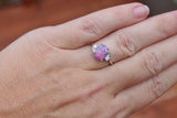 Classic Creativity Silver Color Women's Ring Oval Cut Fire Imitation Opal Engagement Ring Bridal Wedding Fashion 2021 Jewelry