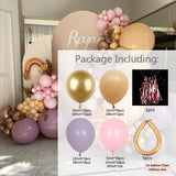 147Pcs Purple Apricot Wedding Balloons Set Arch Kit Pink Latex Baloon Party Decors Baptism Baby Shower Birthday Valentine's Day