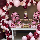 Christmas Gift 102pcs Pink Burgundy Balloon Arch Garland Kit Golden Confetti Balloons Wedding Hawaiian Party Birthday Ballons Globos Decoration