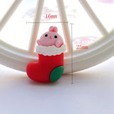12Pcs New Cute Christmas Series Flat Back Cabochon Scrapbooking Hair Bow Center Embellishments DIY Accessories F85