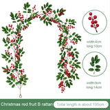 Christmas Wreath Barries Cones Artificial Vine Hanging Floral Foliage Garland Christmas Decorations for Home Navidad Natal 2022