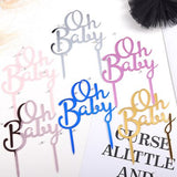 Christmas Gift Gold Pink Acrylic "One" "Oh Baby" Happy Birthday Cake Topper Wedding Bride Party Decoration Dessert Baking Supplies lovely Gifts