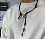 Cifeeo-Keychain Stitching Pu Leather Necklace