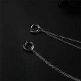 Cifeeo-Long Metal Ring Pendant Necklace