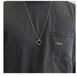 Cifeeo-Long Metal Ring Pendant Necklace