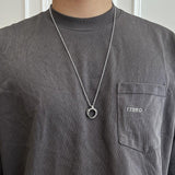 Cifeeo-Long Metal Ring Pendant Necklace