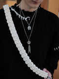 Cifeeo-Lotus Tassel Pendant Silver Necklace