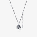 Cifeeo-Lotus Tassel Pendant Silver Necklace