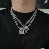 Cifeeo-Metal Lock Pendant Necklace