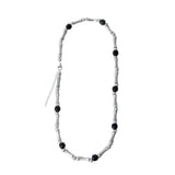 Cifeeo-Metal Slub Bamboo Beaded Necklace