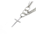 Cifeeo-Multi-Layer Ring Cross Necklace