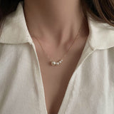 CIFEEO-Double-layer Pearl Camellia Necklace