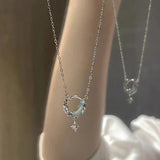 CIFEEO-Double-layer Pearl Camellia Necklace