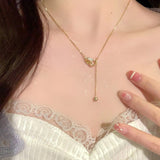 CIFEEO-Double-layer Pearl Camellia Necklace