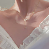 CIFEEO-Double-layer Pearl Camellia Necklace