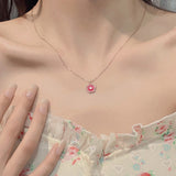 CIFEEO-Double-layer Pearl Camellia Necklace