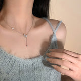 CIFEEO-Double-layer Pearl Camellia Necklace