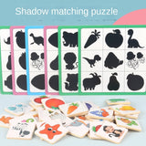 Cifeeo Wooden Montessori Toys for Children Fruit Animals Cognition Shadow Matching Toy Learning Activities Sorting Puzzle Board Game