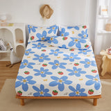 Cifeeo Cute Animals Printed Fitted Sheet Mattress Cover with All-Around Elastic Rubber Band Washed Cotton Bedsheet Bed Linenseo