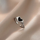 Cifeeo Enamel Heart Rings Gothic Fashion Cool Y2K Rings For Women Vintage Acrylic Chunky Finger Girl Party 2023 Jewelry Gift