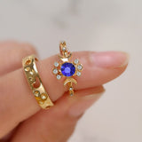 Cifeeo 2023 New Rings Individuality Baroque Vintage Hit Colour Love Heart Metal Gothic Rings For Women Girls Party Jewelry Accessories