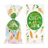 50pcs/lot Easter Cookie Candy Bag Bunny Eggs Printed Plastic Gift Packing Bags Baking Happy Easter Party Decoration Favors