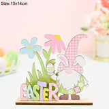 Easter Wooden Ornaments Decoration Cute Rabbit Bunny Egg Faceless Gnome Wood DIY Craft Spring Easter Home Decor Kids Gift Toy