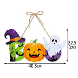 Cifeeo  2023 Halloween Pumpkin Hanging Sign Spooky Witch Bat Trick or Treat Banner Front Door decor Halloween Party Decorations for Home