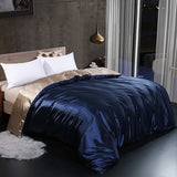 Cifeeo High-end Natural Silk-Blending Queen Size Blanket Cover Solid Stain Duvet Cover Silky Single Double Bed Blanket Comforter Covers