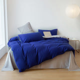 Cifeeo New Simple Solid Color Bedding Set Full Size AB Double-sided Duvet Cover Set with Bed Sheet Quilt Cover and Pillowcases Double