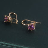 Cifeeo  Fashion Women Natural Purple Gemstone Hook Dangle Stud Vintage Earring Party Gifts Jewelry