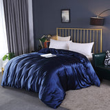 Cifeeo High-end Natural Silk-Blending Queen Size Blanket Cover Solid Stain Duvet Cover Silky Single Double Bed Blanket Comforter Covers