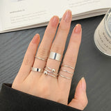 Cifeeo 3-16PC Fashion Ring Sets For Women Vintage Punk Gothic Finger Jewelry Fine Jewelry  Boys Girls Party Gifts