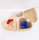 Wooden Box Luminous Rose Soap Flower Love Gift Box Birthday Valentine's Day Gift Giveaway Aromatherapy Artificial Flowers