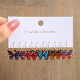 Cifeeo Pink Cartoon Duck Earrings Set Cute Animal Butterfly Heart Dangle Earrings For Women Girls Geometric Earring Trendy Jewelry Gift