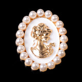 Cifeeo Hot Sales Pearl Brooches For Women Oil Drop Queen Brooch Lapel Pins Oval Shape Pearl Brooches Fashion Jewelry Noble Gifts